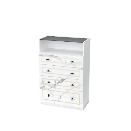 ตู้ลิ้นชัก 4 ลิ้นชัก WISDOM DESIGN FURNITURE รุ่น GDW-801 80 ซม. สีขาว/ซอฟท์มาร์เบิ้ล_1
